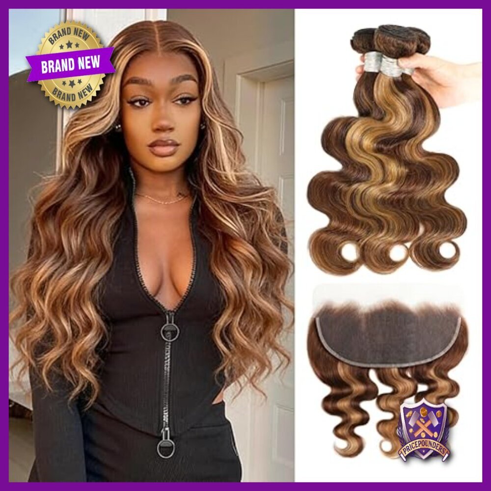 13x6 HD Lace Frontal with 3 Body Wave Human Hair Bundles Virgin Hair